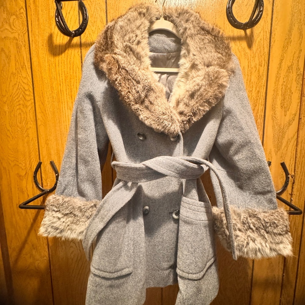 Vintage Rabbit Fur 100% Wool Coat